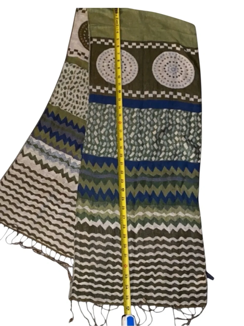 NWT Viva Designs Oblong Scarf Acrylic Viscose Geometric Fringe